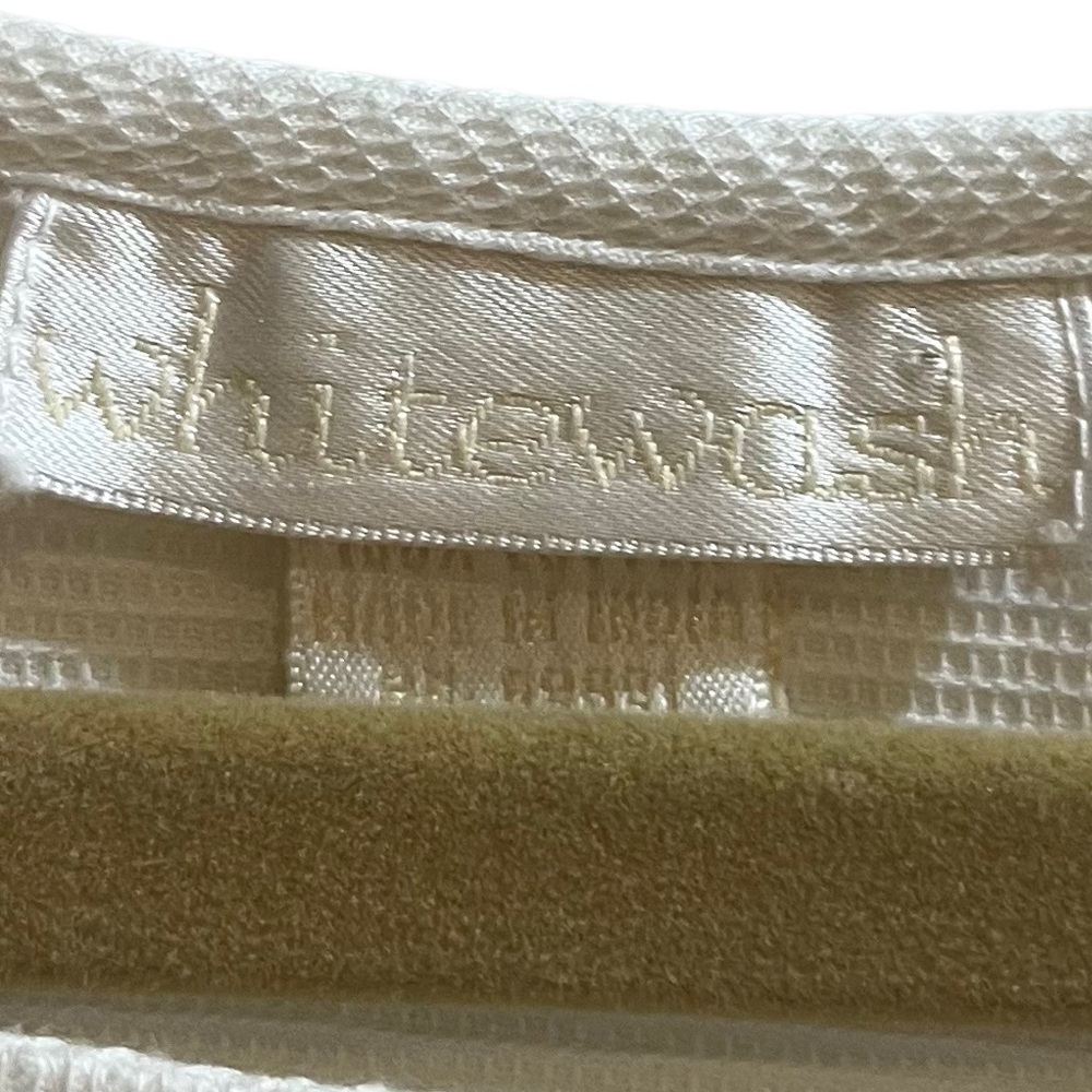 Whitewash 100% Cotton Pique Tank Top with Sheer Embroidered Hem On Front Sz M - Picture 7 of 8